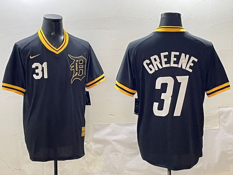 Men Detroit Tigers #31 Greene Black Gold Game 2025 Nike MLB Jersey style 5